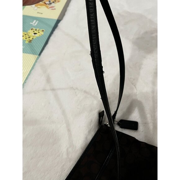 Coach Signature Crossbody Shoulder Bag Dark Brown/Black - Picture 7 of 13